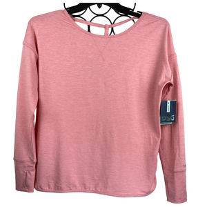 DSG Women's Athletic Long Sleeve Thumb Holes Size Medium Pink Burnout Shirt